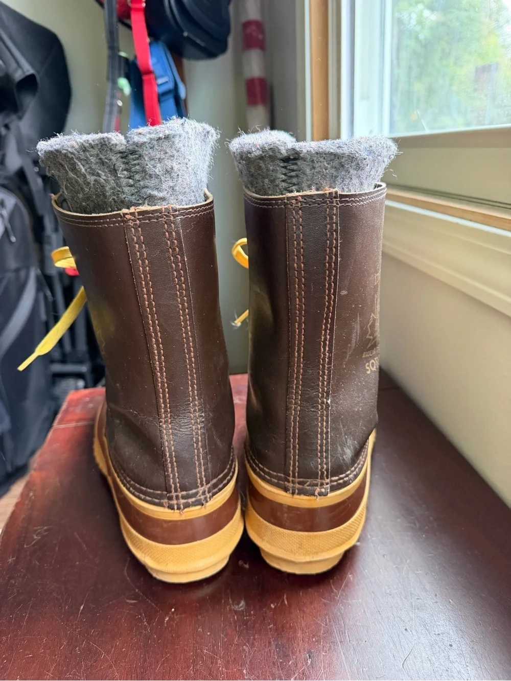 Sorel Kaufman Eskimo Boots with Yellow Laces